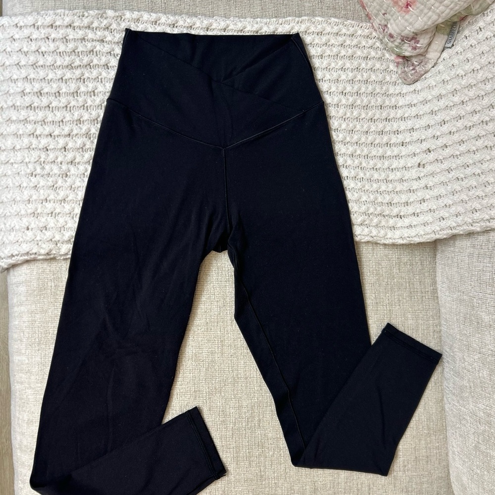 Aerie Black High-Waisted Crossover Leggings